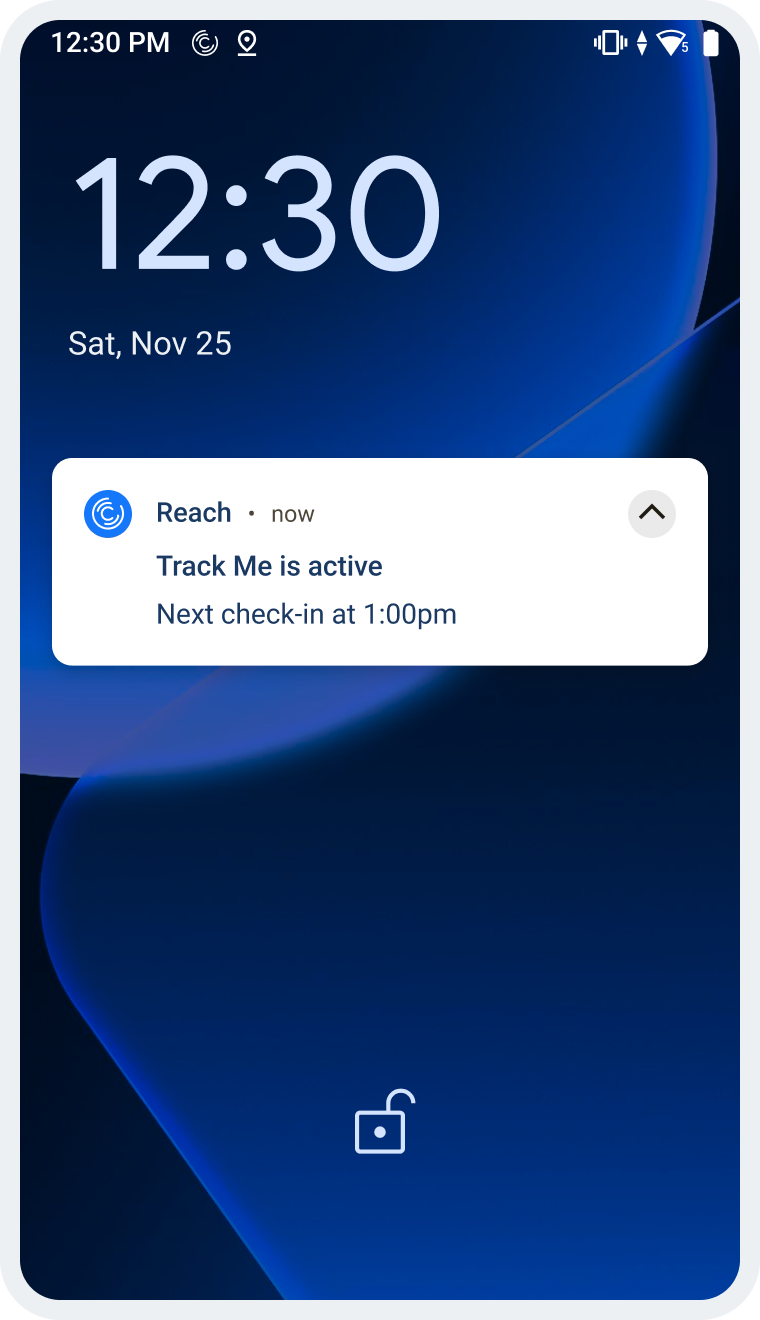 HatimK-Portfolio-Track Me – Android notification banner