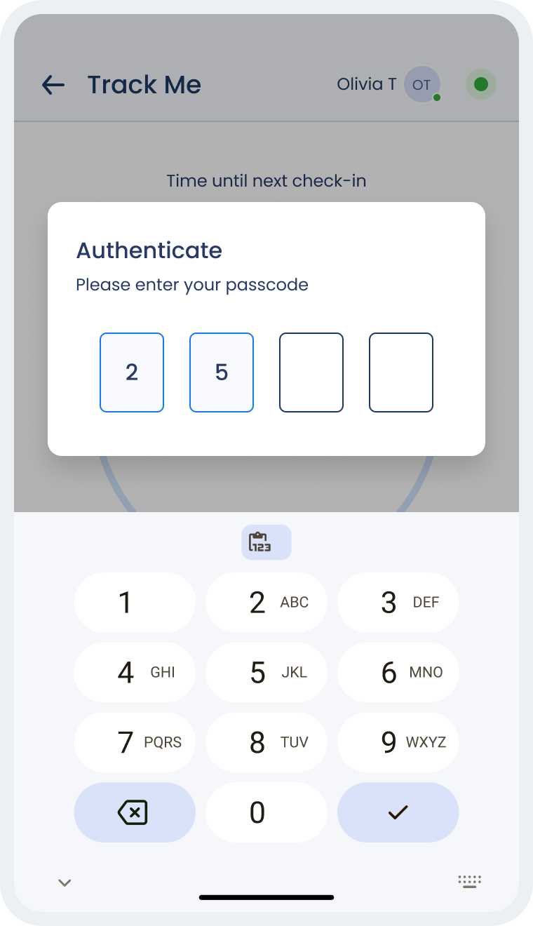 HatimK-Portfolio-Track Me – Enter passcode